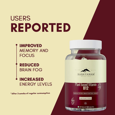 Rasayanam Plant Based Vitamin B12 Capsules - 120 Count - Image 3