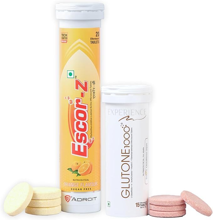Glutone Glutone1000 & Escor-Z Orange Tablets - 1000mg, 20 Pack