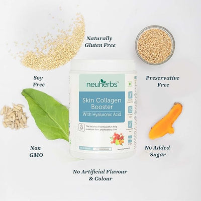 Neuherbs Skin Collagen Booster Powder, Mixed Fruit Flavour, 210g - Image 6