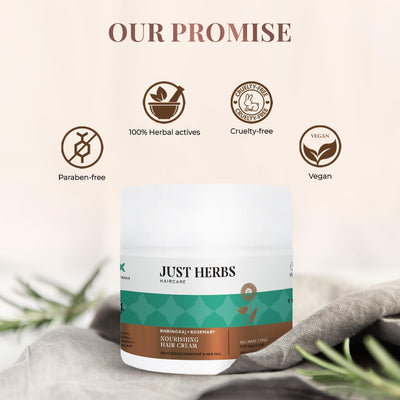 Just Herbs Bhringraj + Rosemary Nourishing Hair Cream, 100g - Image 6
