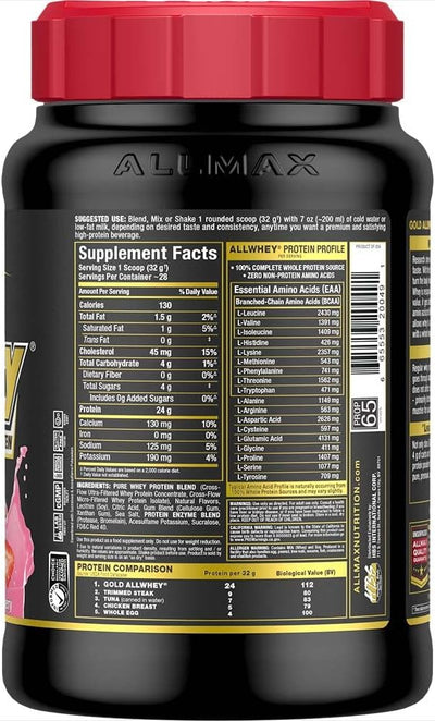 Allmax Nutrition Amino Build 40S Whey Protein - Strawberry, 2-Pack - Image 3