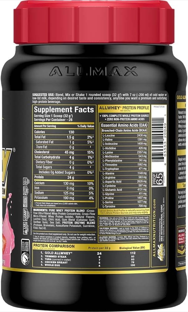 Allmax Nutrition Amino Build 40S Whey Protein - Strawberry, 2-Pack - Image 3