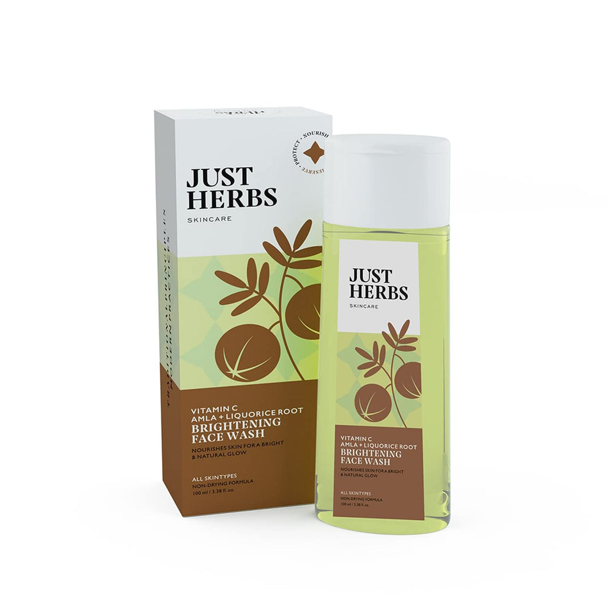 Just Herbs Vitamin C, Amla & Liquorice Root Brightening Face Wash 100ml