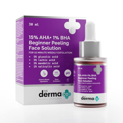 The Derma Co 30% AHA+1% BHA Beginner Face Peeling Solution - 30ml (Pack of 2)