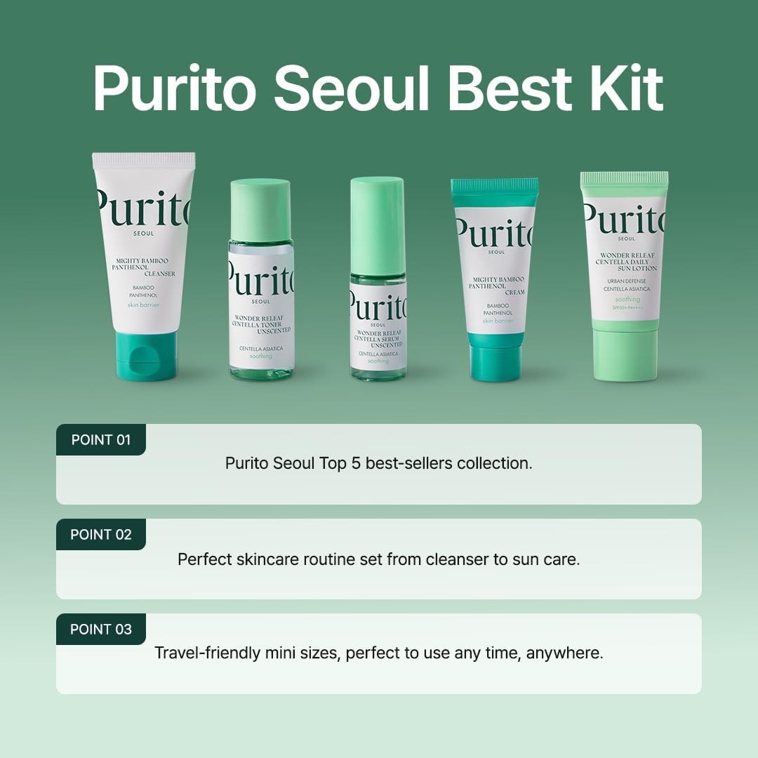 Purito Skincare Kit with Panthenol, Centella, Bamboo - 3.52 fl. oz. - Image 4