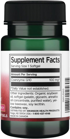 Swanson, Coq10, High Potency, 100 Mg, 100 Softgels
