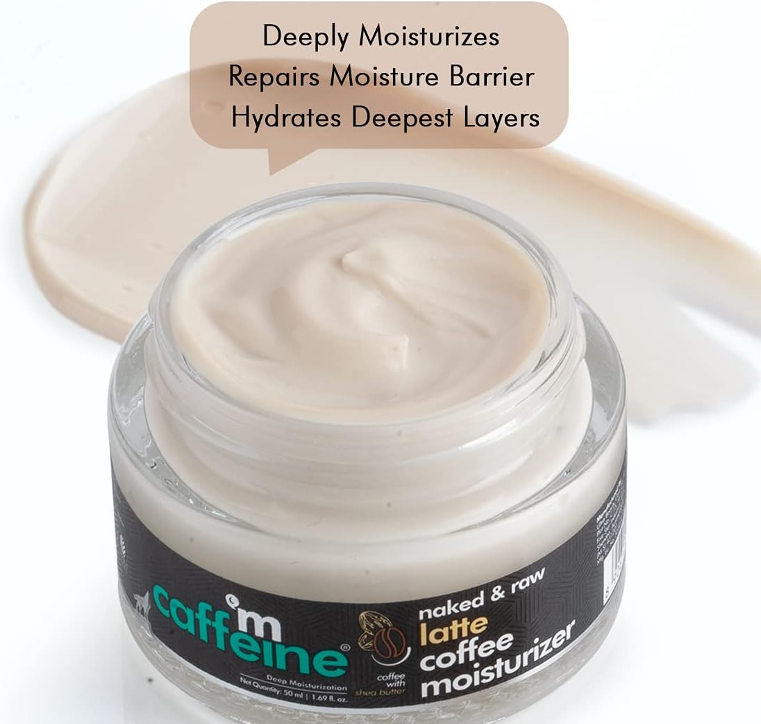 mCaffeine Naked & Raw Latte Coffee Face Moisturizer - Hydrating Cream, 50ml - Image 2