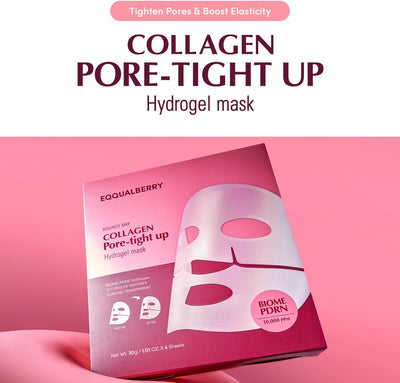 Eqqualberry Collagen Pore-Tight Up Hydrogel Mask - 4 Sheets, 30g Each - Image 2