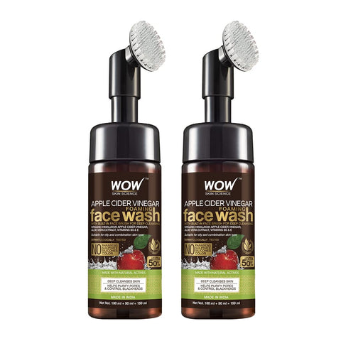 Wow Skin Science Apple Cider Vinegar Foaming Face Wash 150ml Pack Of 2