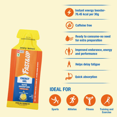 Fast & Up Energy Gels - Instant Energy with Caffeine, Lime & Lemon, Pack of 5 - Image 4