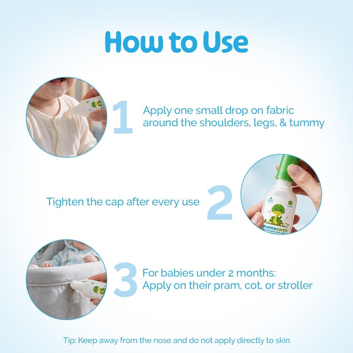 Mamaearth Anti Mosquito Fabric Roll-On - 100% Natural, DEET-Free, 8ml - Image 4