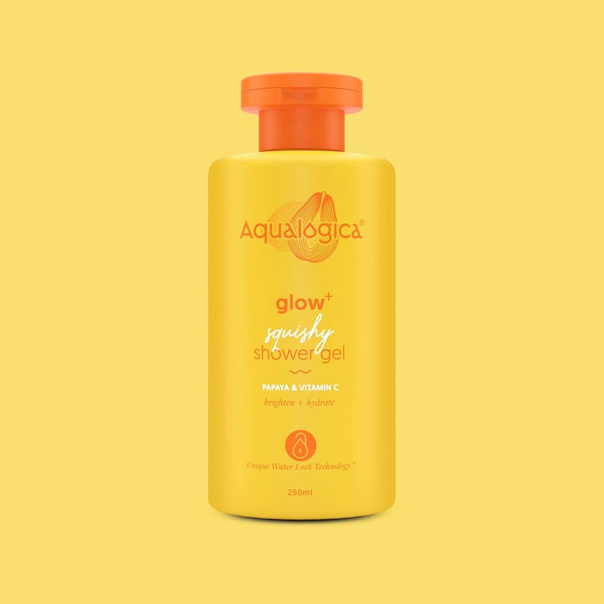 AQUALOGICA Glow+ Squishy Shower Gel with Papaya & Vitamin C - 250ml - Image 2
