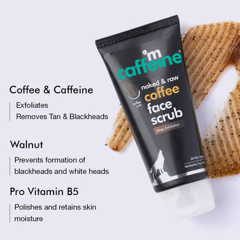 mCaffeine Exfoliating Coffee Body & Face Scrub Coffee Body Scrub (55gm) & Espresso Face Scrub (75gm)