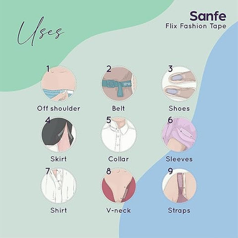 شريط سانفي فليكس للأزياء والأقمشة، 36 قطعة مزدوجة الجوانب