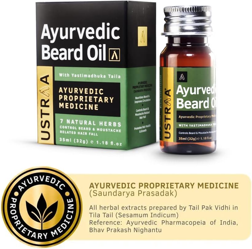 Ustra Ayurvedic Beard Oil with Yastimadhuka Taila - 35 ml - Image 4