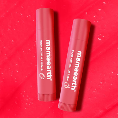 Mamaearth 100% Natural Lip Balm with Vitamin E & Strawberry - 4g - Image 2