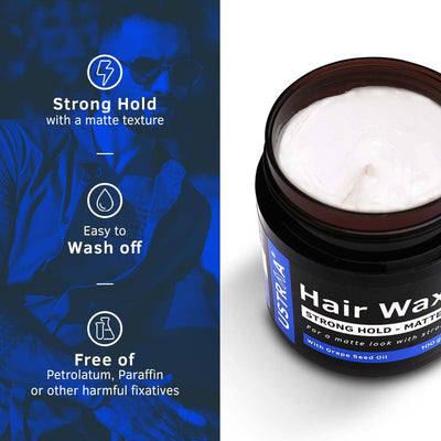 Ustraa Hair Wax Strong Hold - Matte Look with Grape Seed Oil, 100g - Image 7