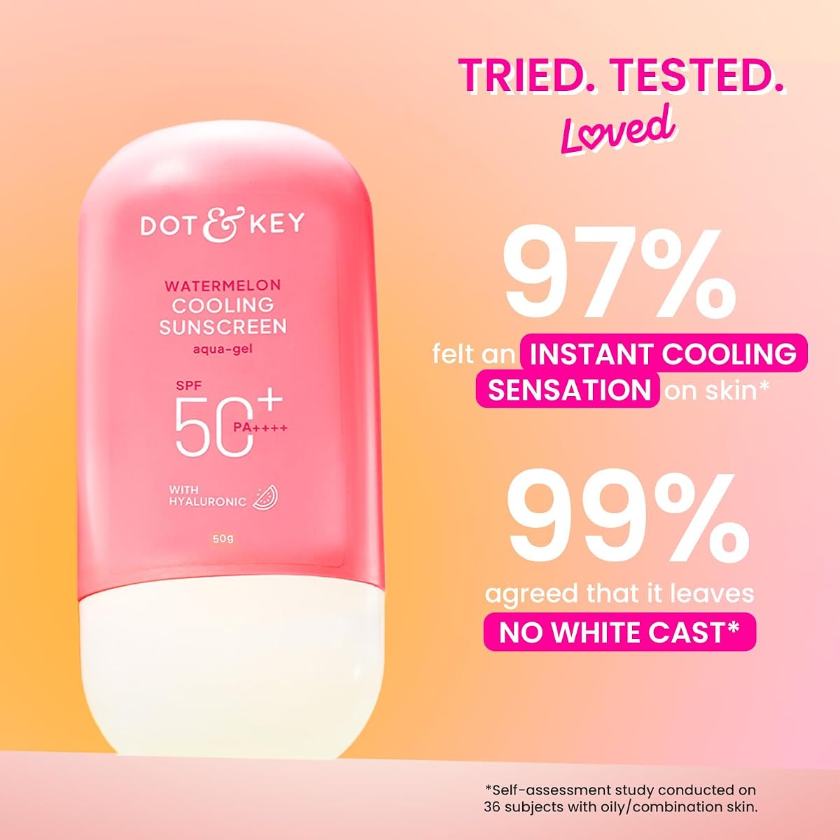 Dot & Key Watermelon Hyaluronic Cooling Sunscreen SPF 50 - 50g - Image 3