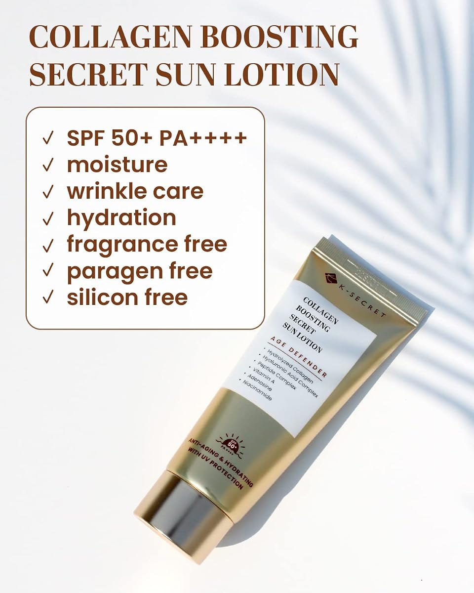 K-SECRET SEOUL 1988 Collagen Boosting Secret Sun Lotion, 560,000ppm Collagen, 50ml - Image 2