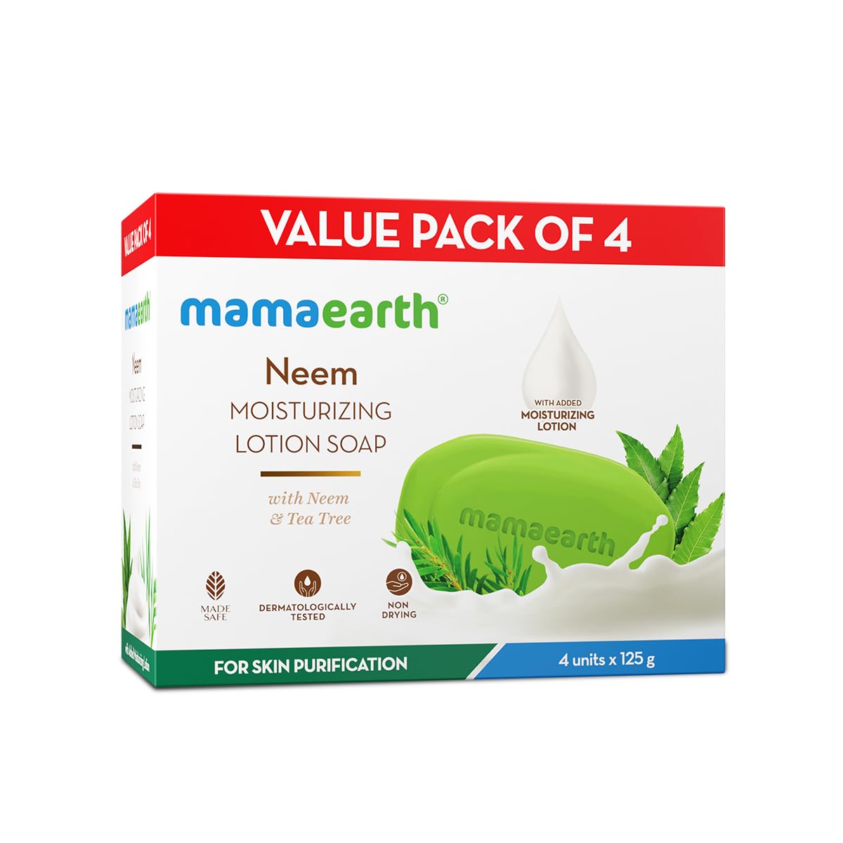 Mamaearth Neem Lotion Soap - Pack of 4 for Body Care