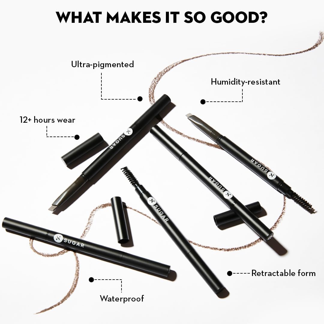 Sugar Cosmetics SUGAR Arch Arrival Brow Definer - 01 Jerry Brown - Brow Pencil 0.35g - Image 3