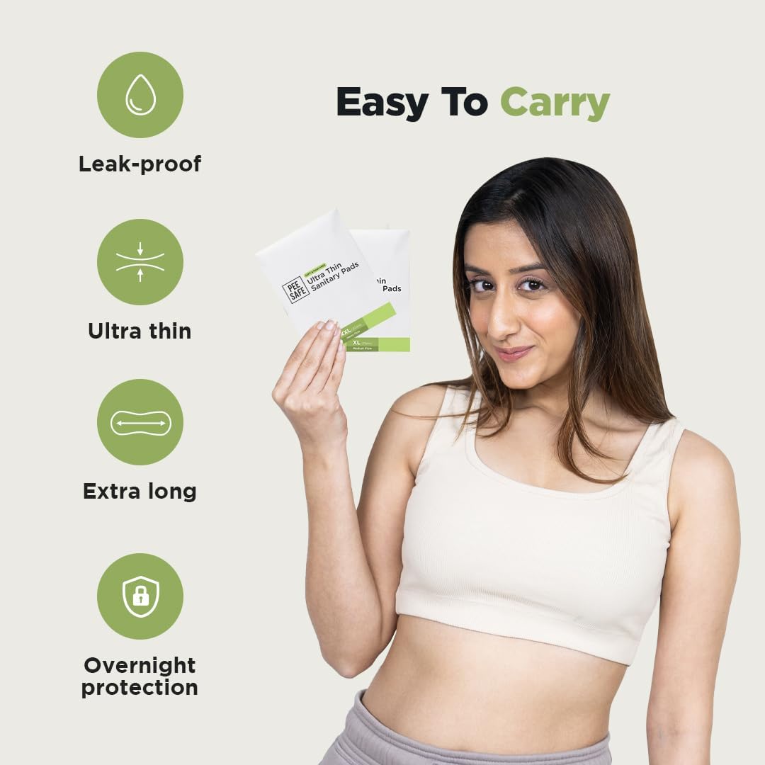 Pee Safe Ultra Thin Sanitary Pads with Gel Lock - 30 Pads (14 XL, 16 XXL) - Image 5