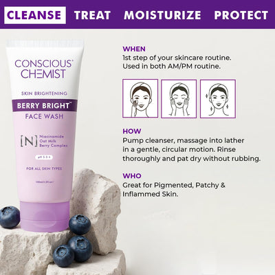 Conscious Chemist Niacinamide Face Wash - Berry Bright - 100ml - Image 5