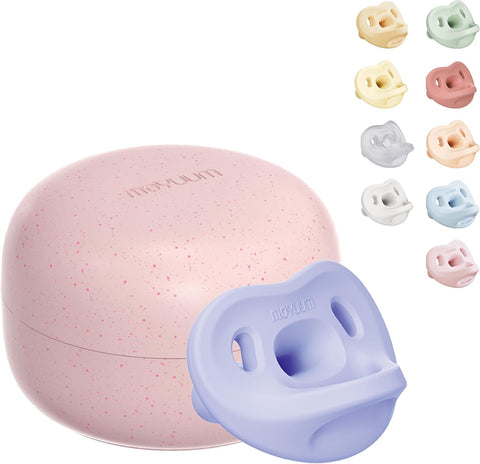 Moyuum All-Silicone Macaron Pacifier with Protective Stage 2 (3 to 6 months) Case Blueberry