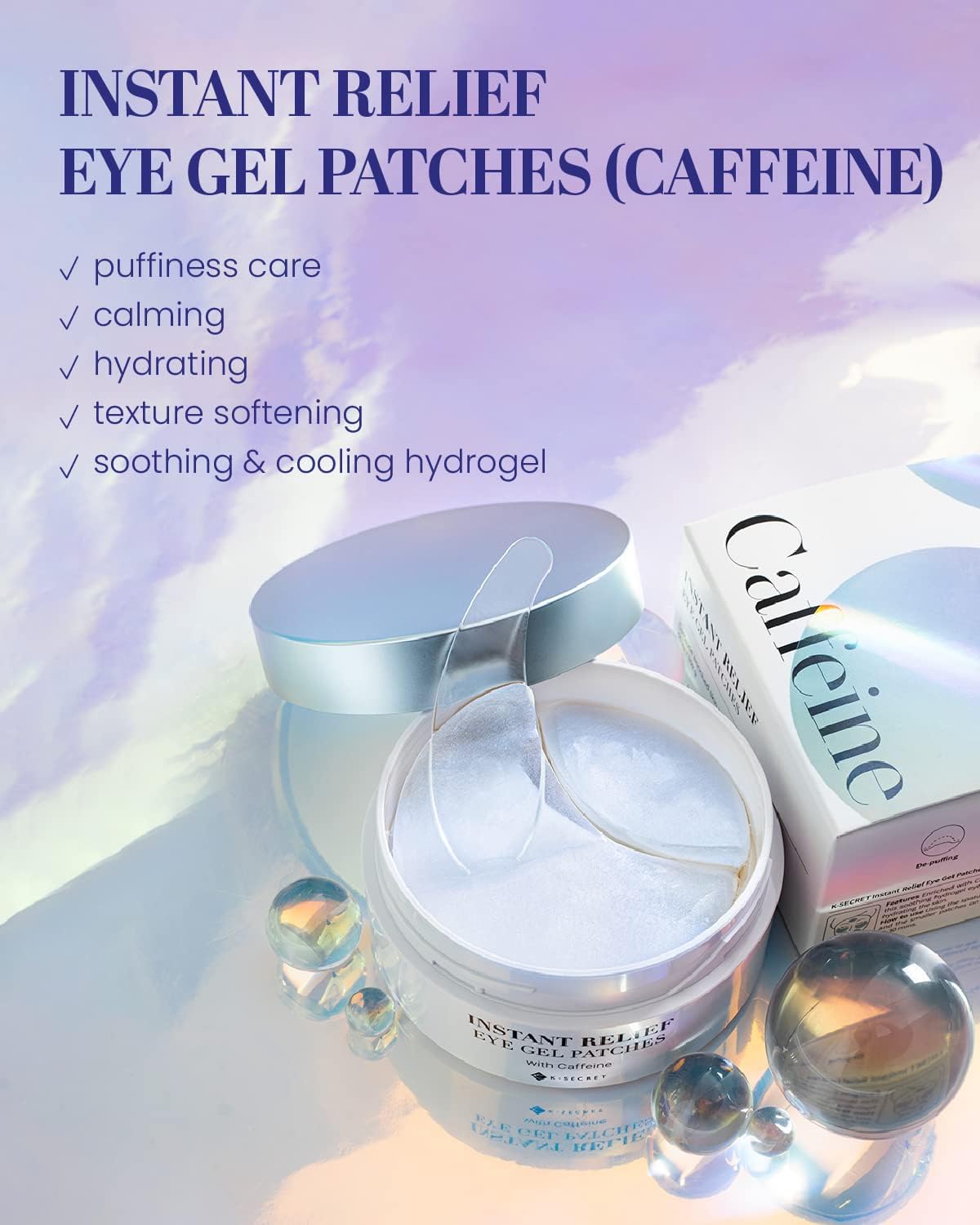 K-SECRET SEOUL 1988 Instant Relief Eye Gel Patches - Caffeine - 10 Pairs - Image 2