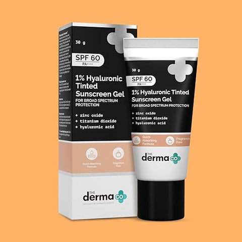 Derma Co 1% Hyaluronic Tinted Sunscreen Gel Spf60 30G