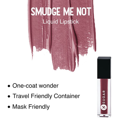 Sugar Cosmetics Smudge Me Not Liquid Lipstick - 09 Suave Mauve, 4.5ml - Image 5