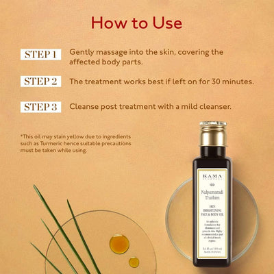 Kama Ayurveda Nalpamaradi Thailam - Herbal Skin Brightening Oil, 100ml - Image 5