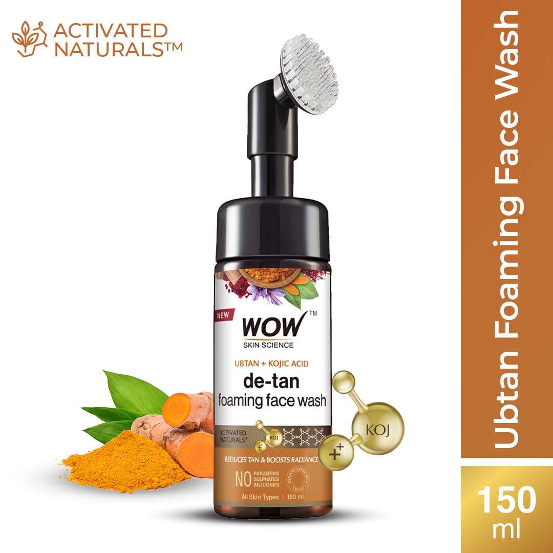Wow Skin Science Ubtan Foaming Face Wash with Brush, 150ml - Image 3