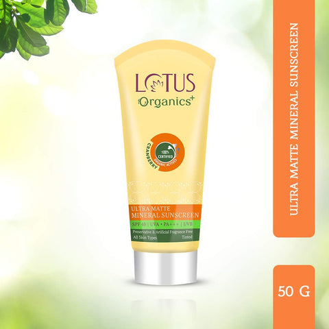 Lotus Organic Ultra Matte Mineral Sunscreen Spf 40 Pa 100 Gms