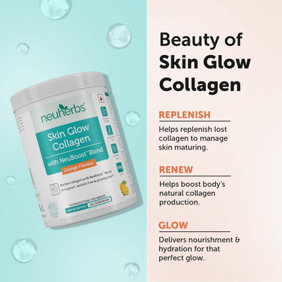 Neuherbs Skin Glow Marine Collagen Powder - Orange Flavour, 200g - Image 5