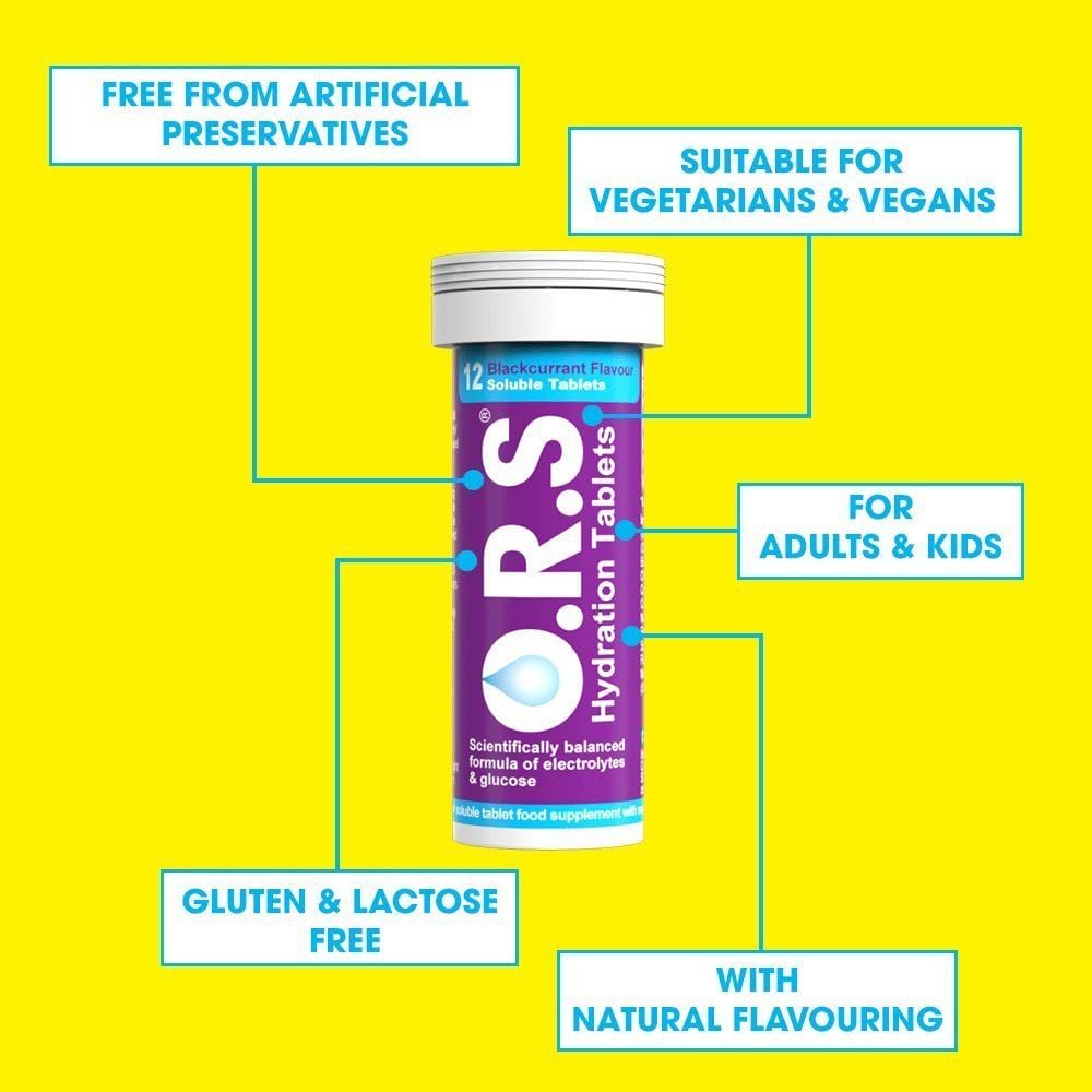 ORS Hydration Tablets - Electrolytes, Lemon & Blackcurrant, 96 Tablets - Image 4