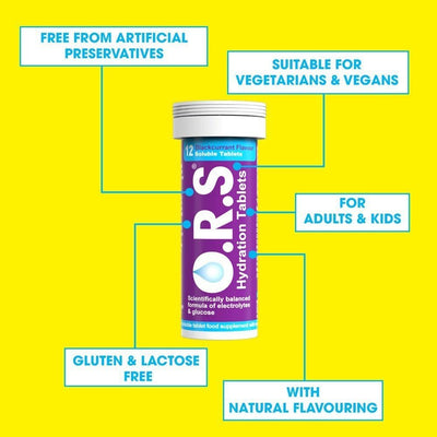 ORS Hydration Tablets - Electrolytes, Lemon & Blackcurrant, 96 Tablets - Image 4