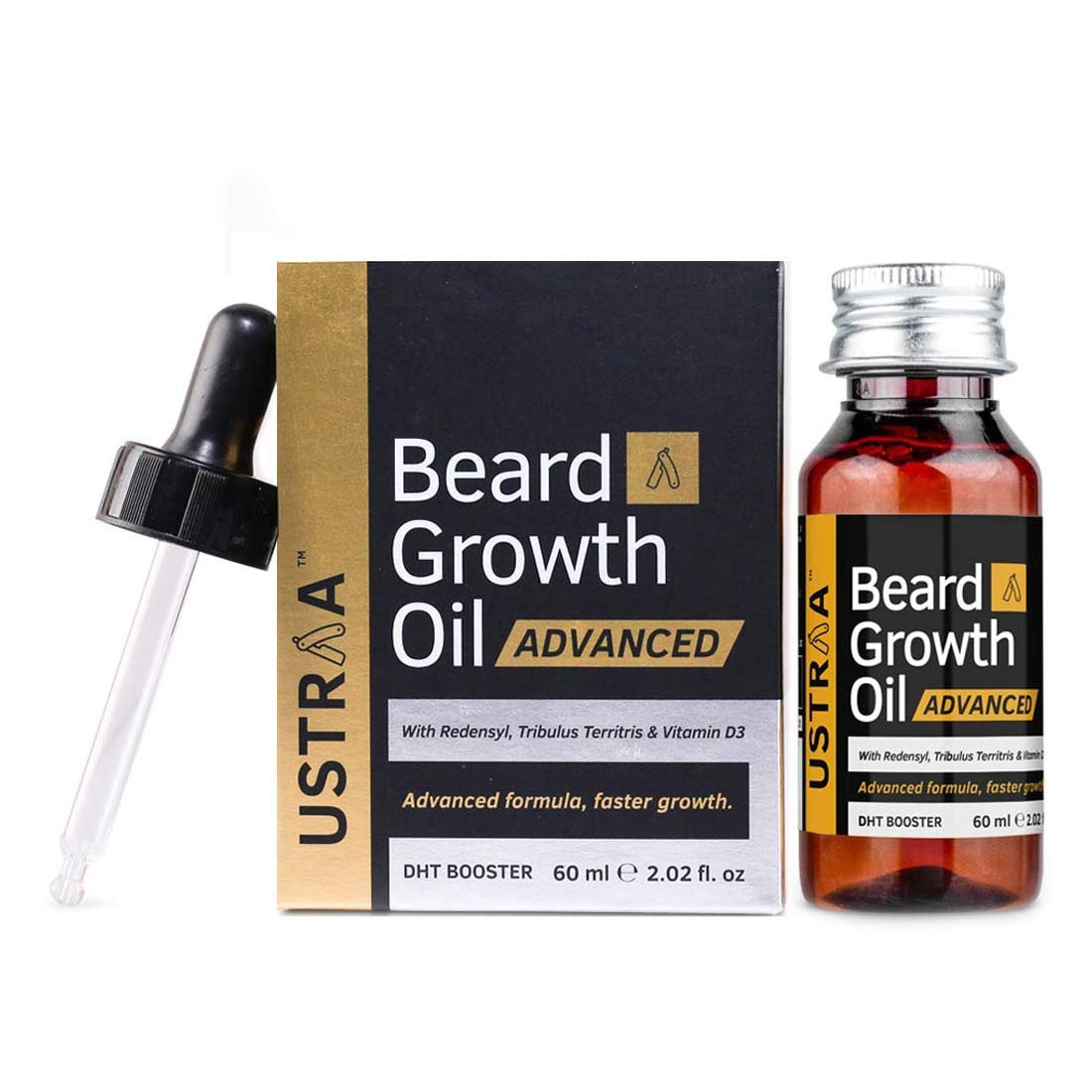 Ustra Beard Growth Oil with REDENSYL - Hair Stimulating Formula, 60ml
