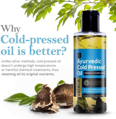 Ustraa Ayurvedic Cold Pressed Hair Oil with Moringa and Curry Leaves - 200ml - Image 4