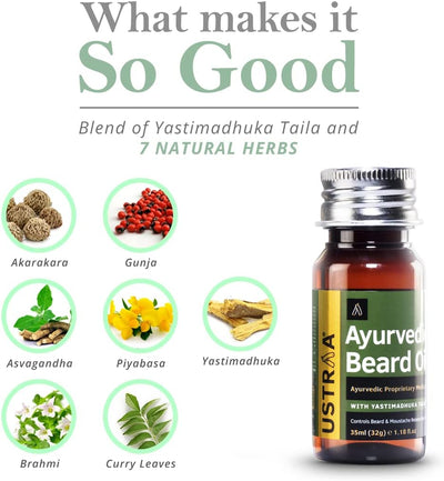 Ustra Ayurvedic Beard Oil with Yastimadhuka Taila - 35 ml - Image 3