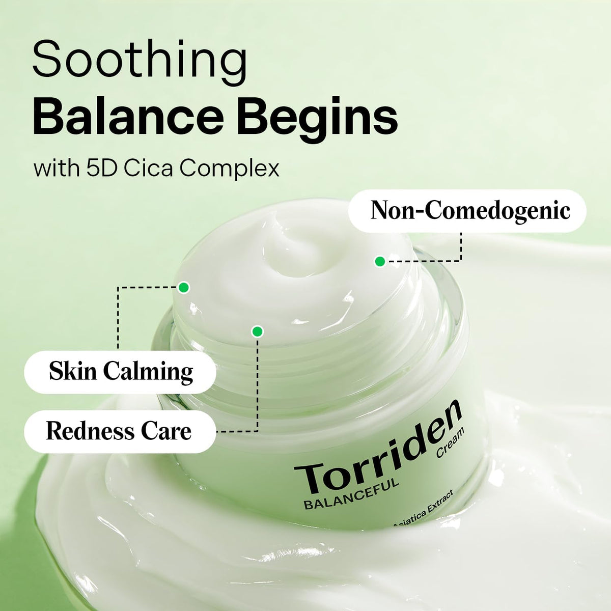 Torriden Balanceful Cica Cream - Soothing Moisturiser with Cica, 80ml - Image 2