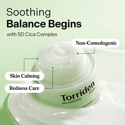 Torriden Balanceful Cica Cream - Soothing Moisturiser with Cica, 80ml - Image 2