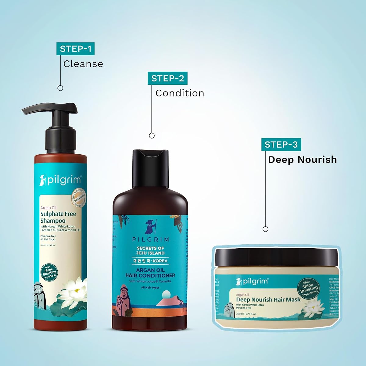 Pilgrim Argan Oil Hair Mask with White Lotus & Camellia - 200ml - Image 7