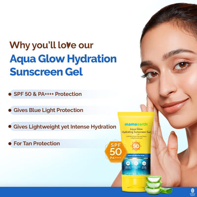 Mamaearth Aqua Glow Hydrating Sunscreen Gel - SPF 50 PA++++ with Himalayan Thermal Water & Hyaluronic Acid - 50 ml - Image 5
