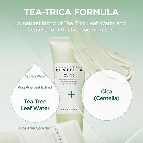 SKIN1004 Madagascar Centella Tea-Trica BHA Foam 4.22 fl.oz(125ml) | Professional Cleansing Care | Relief to Acne-prone Skin - Image 4