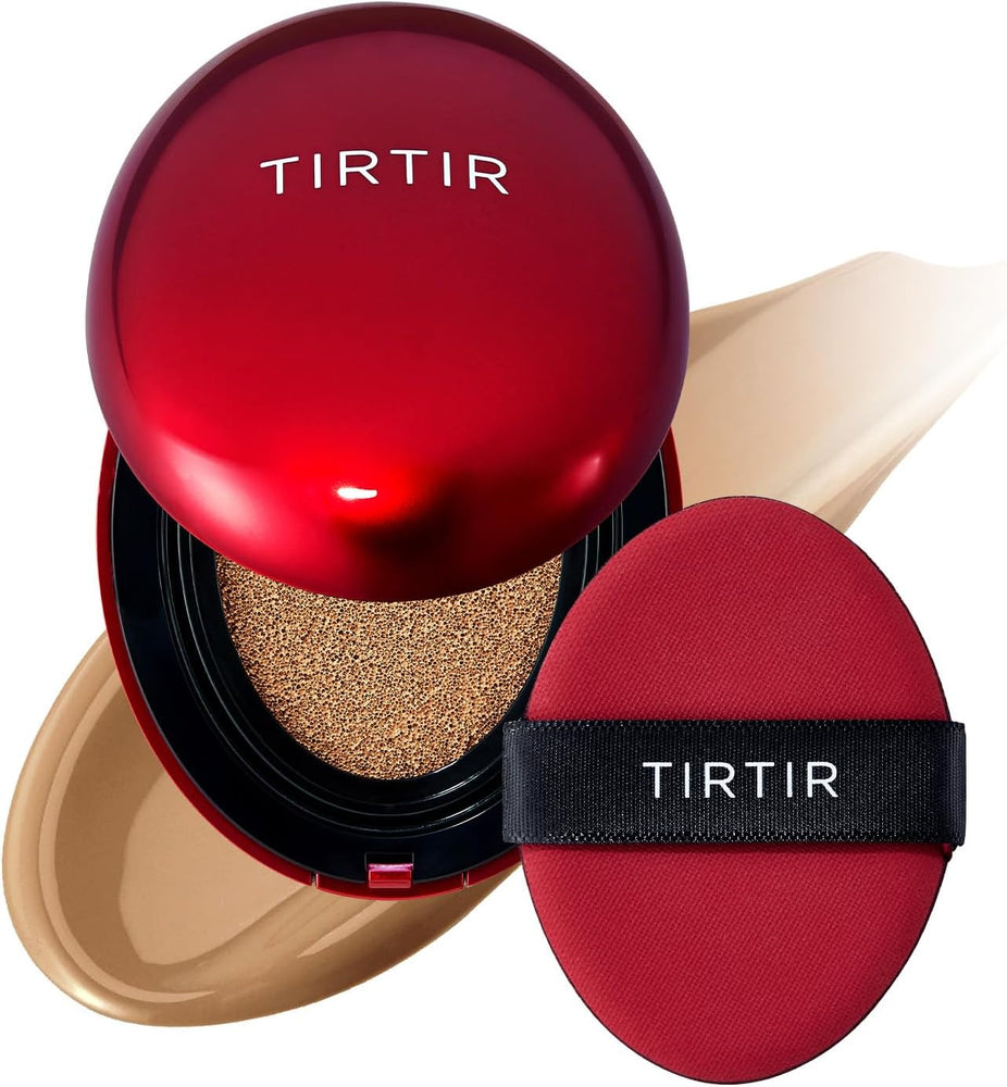TIRTIR Mask Fit Red Cushion Foundation | Japan's No.1 Choice for Glass skin, Long-Lasting, Lightweight, Buildable Coverage, Semi-Matte (34W Toffee, 18g (Pack of 1))