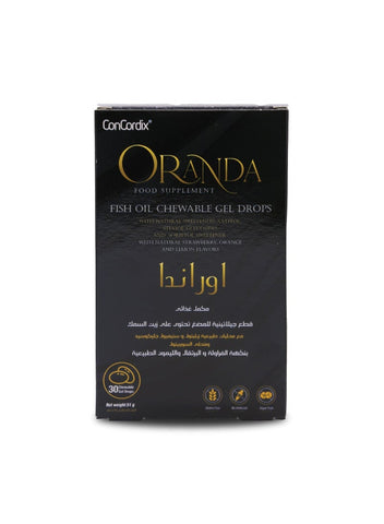Oranda Fish Oil 640mg Orange Lemone and Strawberry Flavor 30 Gummies