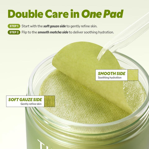TIRTIR Matcha PDRN Toner Pad | Double-Sided Pad for Refine and Hydration, 10,000ppm Vegan PDRN & 2% Niacinamide, Instant Redness Relief, Daily Calm Soothing Exfoliator, 70 Pads (Pack of 1) - Image 5