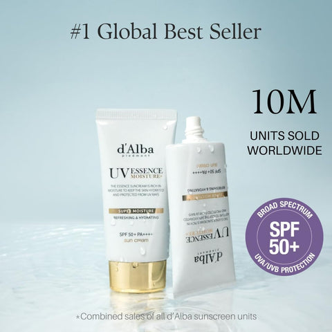 d'Alba Super Moisture Essence Hydrating & Soothing SPF50+ PA++++ Sunscreen, 100-Hour Moisturizing, 50% Centella Asiatica Leaf Water, UVA & UVB Protection, Vegan formula 50ml - Image 2