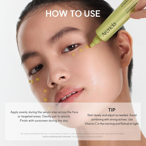 Arencia Vitamin C Booster Shot Serum with Glutathione, Niacinamide and Vitamin E for Dark Spot Care, Fine Lines & Wrinkles, Glass Skin, Korean Skincare 30ml/1.01 fl.oz - Image 8